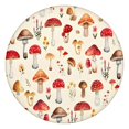 thumbnail image 1 of Red Mushroom Floral Light Beige Pattern Round Fitted Tablecloth with Elastic Edge,Dining Table Cover Waterproof,Outdoor Round Tablecloth for Camping,Dining,Indoor and Outdoor, 1 of 7