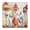 thumbnail image 1 of Red Mushroom Flower White Pattern Square Fitted Tablecloth with Elastic Edge,Square Table Cover,Washable Elastic Table Cover for Home Kitchen Party Decor 34"x34", 1 of 6