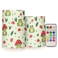 thumbnail image 1 of Red Mushroom Frog Flameless LED Candle Set with Remote, Battery Operated Color Changing Pillar Candles, Set of 2, 1 of 7