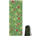 thumbnail image 1 of Red Mushroom Frog Green Pattern Hot Yoga Mat Towel Non Slip for Hot Yoga - Quick-Drying Yoga Mat Cover with 4 Corner Pockets with Travel Bag - Hot Yoga Towel Non Slip 70"x26", 1 of 6