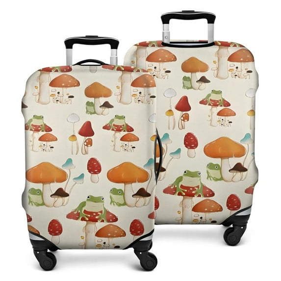 Red Mushroom Frog Light Pattern Luggage Cover Fashion Suitcase Cover Baggage Covers Fit 25-28 Inch Luggage (Go Travel)