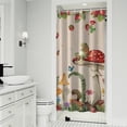 thumbnail image 1 of Red Mushroom Frog Light Pattern Shower Curtain 36"x72" ,Bathroom Decorative Shower Curtains Set with 12 Hooks,Modern Waterproof Washable Shower Curtain, 1 of 6