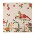 thumbnail image 1 of Red Mushroom Frog Light Pattern Square Fitted Tablecloth with Elastic Edge,Square Table Cover,Washable Elastic Table Cover for Home Kitchen Party Decor 34"x34", 1 of 6