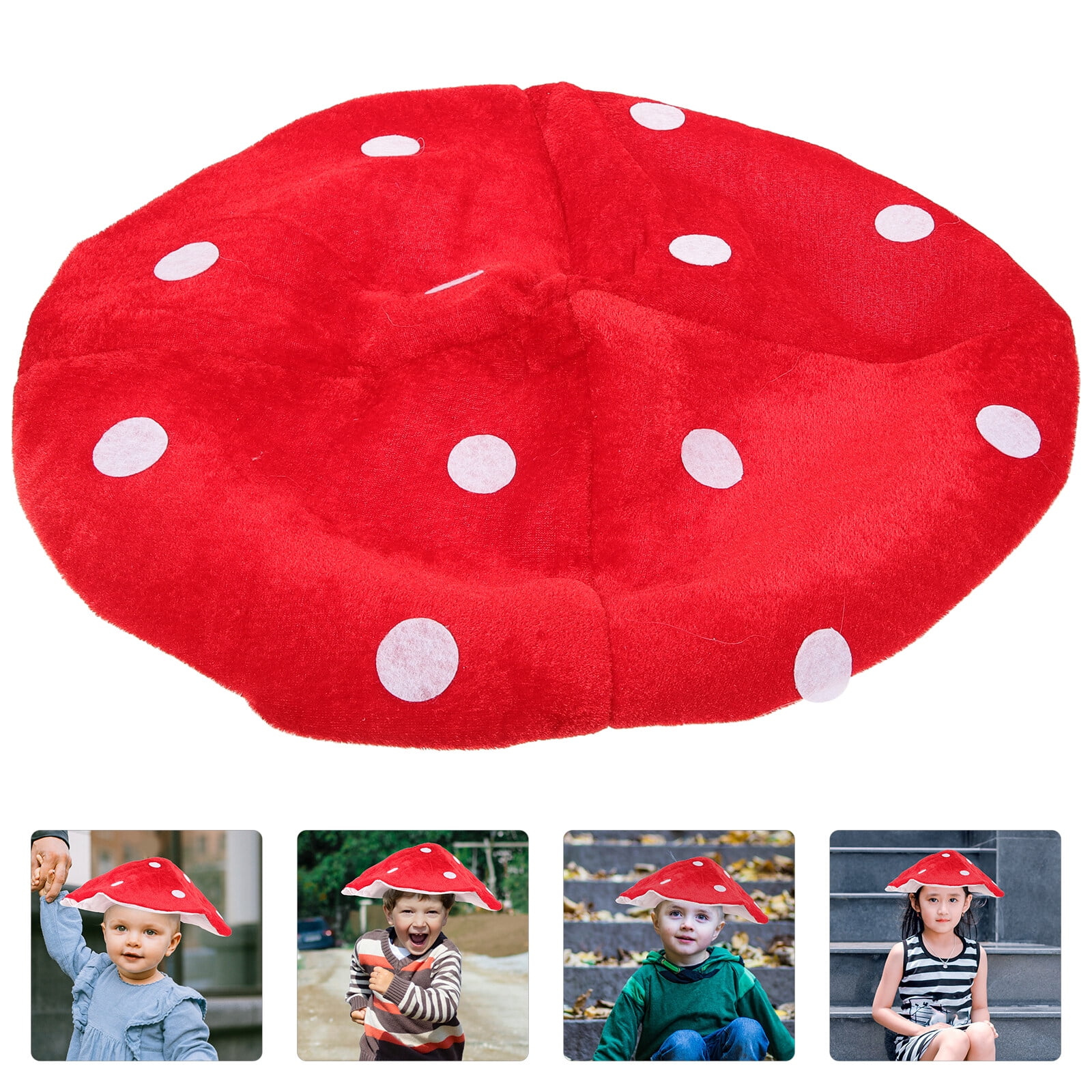 Red Mushroom Hat Beret Funny Novelty Hat Kawaii Plant Cosplay CapRed