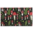 thumbnail image 1 of Red Mushroom Leaf Black Pattern Door Rugs,Washable Non Slip Door Mats Indoor,Decorative Door Mats,Entry Mat Indoor for Entrance,Bedroom,Kitchen,Bathroom,17"x30", 1 of 6