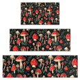 thumbnail image 1 of Red Mushroom Leaf Black Pattern Kitchen Rugs Sets Of 3,Kitchen Runner Rugs Non Skid Washable,Decorative Kitchen Floor Mats for Kitchen,Sink,Laundry,17"x30"+ 17"x47" + 17"x59", 1 of 6