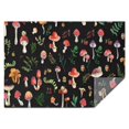 thumbnail image 1 of Red Mushroom Leaf Black Pattern Rectangle Tablecloth 60"x84",Waterproof Polyester Rectangle Table Cloth, Wipeable Spillproof Polyester Tablecloth for Dining, Camping, Indoor and Outdoor, 1 of 5
