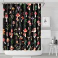 thumbnail image 1 of Red Mushroom Leaf Black Pattern Shower Curtain 72"x84" ,Bathroom Decorative Shower Curtains Set with 12 Hooks,Modern Waterproof Washable Shower Curtain, 1 of 6