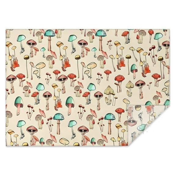 Red Mushroom Light Pattern Rectangle Tablecloth 60"x84",Waterproof Polyester Rectangle Table Cloth, Wipeable Spillproof Polyester Tablecloth for Dining, Camping, Indoor and Outdoor