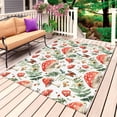 thumbnail image 1 of Red Mushroom Outdoor Rug for Patio/Deck/Porch, Non-Slip Large Area Rug 6 x 9 Ft, Summer Botanical Butterfly Green Indoor Outdoor Rugs Washable Area Rugs, Reversible Camping Rug Carpet Runner, 1 of 8