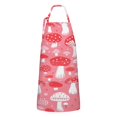 thumbnail image 1 of Red Mushroom Pattern Pink Pattern Apron-Garden Aprons for Women with Pockets-Cotton Linen Waterproof Kitchen Cooking Gardening Aprons Adjustable for Kitchen,Cooking,BBQ and Salon 33x27 Inch, 1 of 7