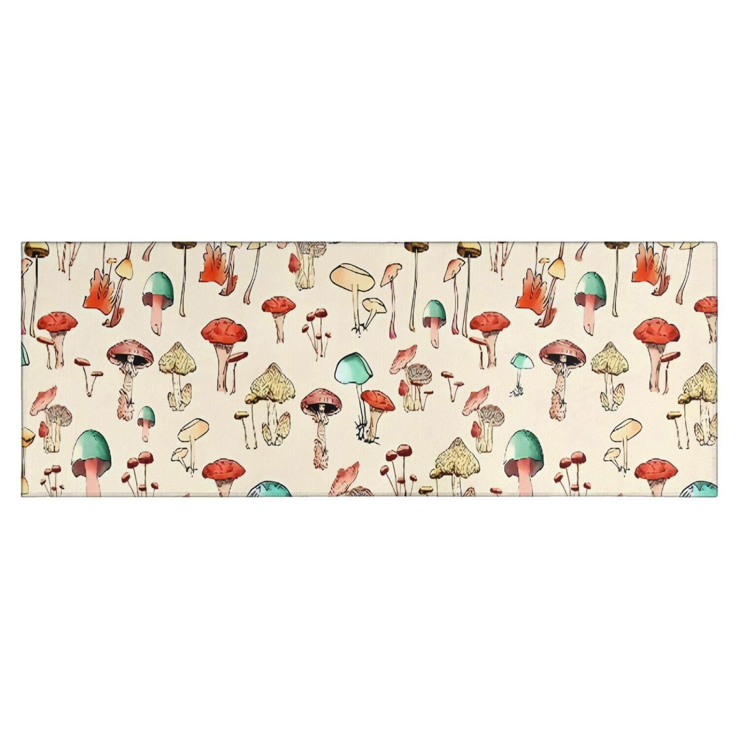 Red Mushroom Plant Light Pattern Kitchen Rug Mat,Kitchen Runner Rugs ...
