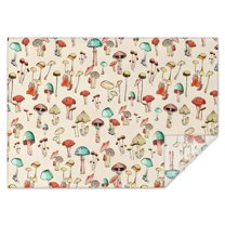 Red Mushroom Plant Light Pattern Rectangle Tablecloth 60"x84",Waterproof Polyester Rectangle Table Cloth, Wipeable Spillproof Polyester Tablecloth for Dining, Camping, Indoor and Outdoor