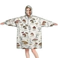 thumbnail image 1 of Red Mushroom Plant Light Pattern Wearable Oversized Blanket,Wearable Blanket Hoodie for Adults,Cozy Hooded Blankets with Super Pockets,Super Warm Fuzzy Pullover for Women & Men, 1 of 6