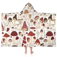 thumbnail image 1 of Red Mushroom Plant White Pattern Hooded Bath Towel，50"x30" for Ages 3 To 12 Kids, Quick Dry Lightweight Soft Microfiber Hood Beach Towel Cover Up for Kids, 1 of 7