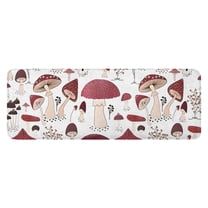 Red Mushroom Plant White Pattern Kitchen Rug Mat,Kitchen Runner Rugs Non Skid Washable,Decorative Kitchen Floor Mats for Kitchen,Sink,Laundry,17"x47.2"