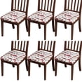 thumbnail image 1 of Red Mushroom Plant White Pattern Seat Covers for Dining Room Chairs Set Of 4,Stretch Printed Washable Chair Seat Cover with Elastic Ties and Button,Removable Waterproof Couch Cushion Covers, 1 of 6