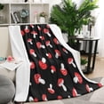 thumbnail image 1 of Red Mushroom Polka Dot Black Pattern Blanket,Comfortable Soft Flannel Throw Blanket,All Season,Warm Lightweight Blankets for Sofa Bed Couch Living Room Chair,50"x60", 1 of 4