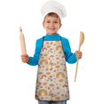 thumbnail image 1 of Red Mushroom Rainbow Light Pattern Kids Aprons for Girls and Boys,Adjustable Neck Strap Toddler Aprons for Kids Cooking Baking, 1 of 6