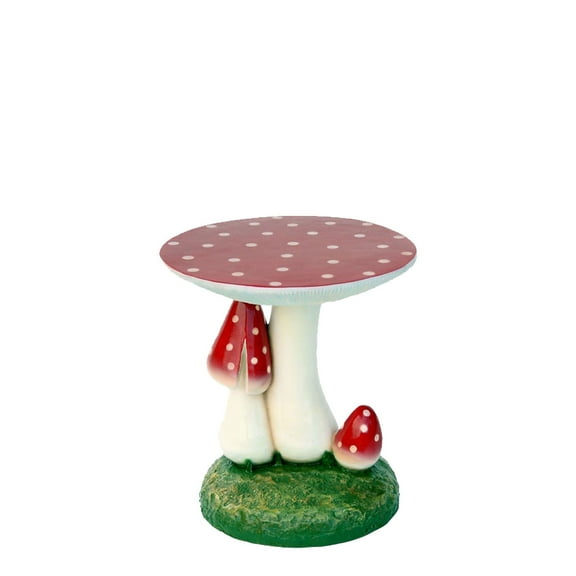 Red Mushroom Side Table Over Sized Statue