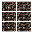 thumbnail image 1 of Red Mushroom Snail Black Pattern Summer Placemats Table Placemats Set Of 6-Linen Kitchen Washable Placemats Table Mats 11.8"x17.7" Non-Slip Heat Resistant, 1 of 5