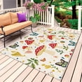 thumbnail image 1 of Red Mushroom Spring Floral Outdoor Rug for Patio/Deck/Porch, Non-Slip Large Area Rug 5 x 8 Ft, Summer Botanical Butterflies Indoor Outdoor Rugs Washable Area Rugs, Camping Rug Carpet Runner, 1 of 8