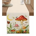 thumbnail image 1 of Red Mushroom Table Runner 90 Inches, Spring Floral Botanical Moon Star Bed Runner Dresser Scarves Tabletop for Indoor Outdoor Parties/Ceremony/Banquet, 13" x 90", 1 of 8