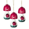 thumbnail image 1 of Red Mushroom with Ladybug German Wood Christmas Ornament Set Made in Germany, 1 of 2