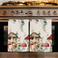 thumbnail image 1 of Red Mushrooms Kitchen Towels Set of 3, Eucalyptus Leaves Summer Botanical Rustic Absorbent Dish Towels for Kitchen, Microfiber Hand Towel, Quick Drying Tea Towel for Cleaning Decorative Dishcloths, 1 of 7