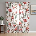 thumbnail image 1 of Red Mushrooms Sheer Curtains 108 Inch Length 2 Panels Set Window Treatments, Maple Leaves Plants Country Botanical Rod Pocket Semi Curtains for Living Room/Bedroom/Kitchen Décor, 104"W x 108"L, 1 of 7