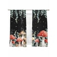 thumbnail image 1 of Red Mushrooms Sheer Curtains 2 Panels Set Eucalyptus Leaves Plants Black Night Sky Stars Sheer Window Curtains Light Filtering Rod Pocket Voile Drapes for Bedroom Living Room 52"X72", 1 of 8