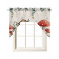 thumbnail image 1 of Red Mushrooms Swag Valances for Windows, Small Curtains Drapes, Eucalyptus Leaves Summer Botanical Rustic Kitchen Window Curtains Over Sink Window Treatment Valance for Bedroom/Bathroom 56"x36", 1 of 5