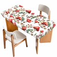 thumbnail image 1 of Red Mushrooms Table Cloths for 3 Foot Rectangle Tables, Maple Leaves Plants Country Botanical Patio Waterproof Elastic Fitted Tablecloths, Washable Rectangular Table Cover for Camping, 1 of 8