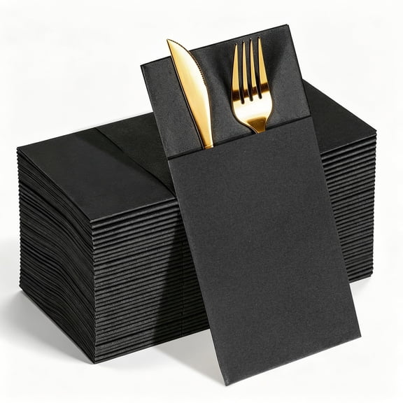 Red Napkins Disposable Dinner Paper Napkins with Pocket 50 Pack Cloth Like Folded Napkin Guest Hand Towels for Wedding Reception, Party Decoration, Bathroom, Kitchen, Hotel (16.5 x 16.5 inch)
