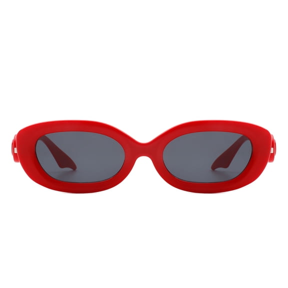 Red Narrow Frame Sunglasses - Dark Lens UV Protection Bold Daily Eyewear