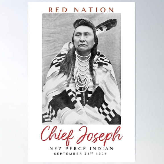 Red Nation Collection Chief Joseph Poster Wall Art, Modern Wall Decor For Living Room Bedroom, 24x36 UNFRAMED