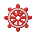 thumbnail image 1 of Red Nautical Ships Wheel Iron on Embroidered Patch, 1 of 1