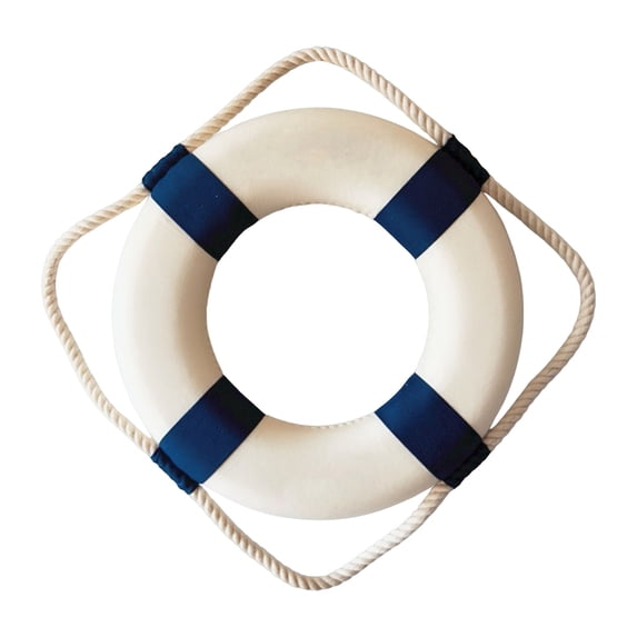 Red Nautical Wall Hanging Decor - Vintage Style Life Preserver Decoration with Rope Accents, Perfect for Boat House & Coastal Theme Interiors,A