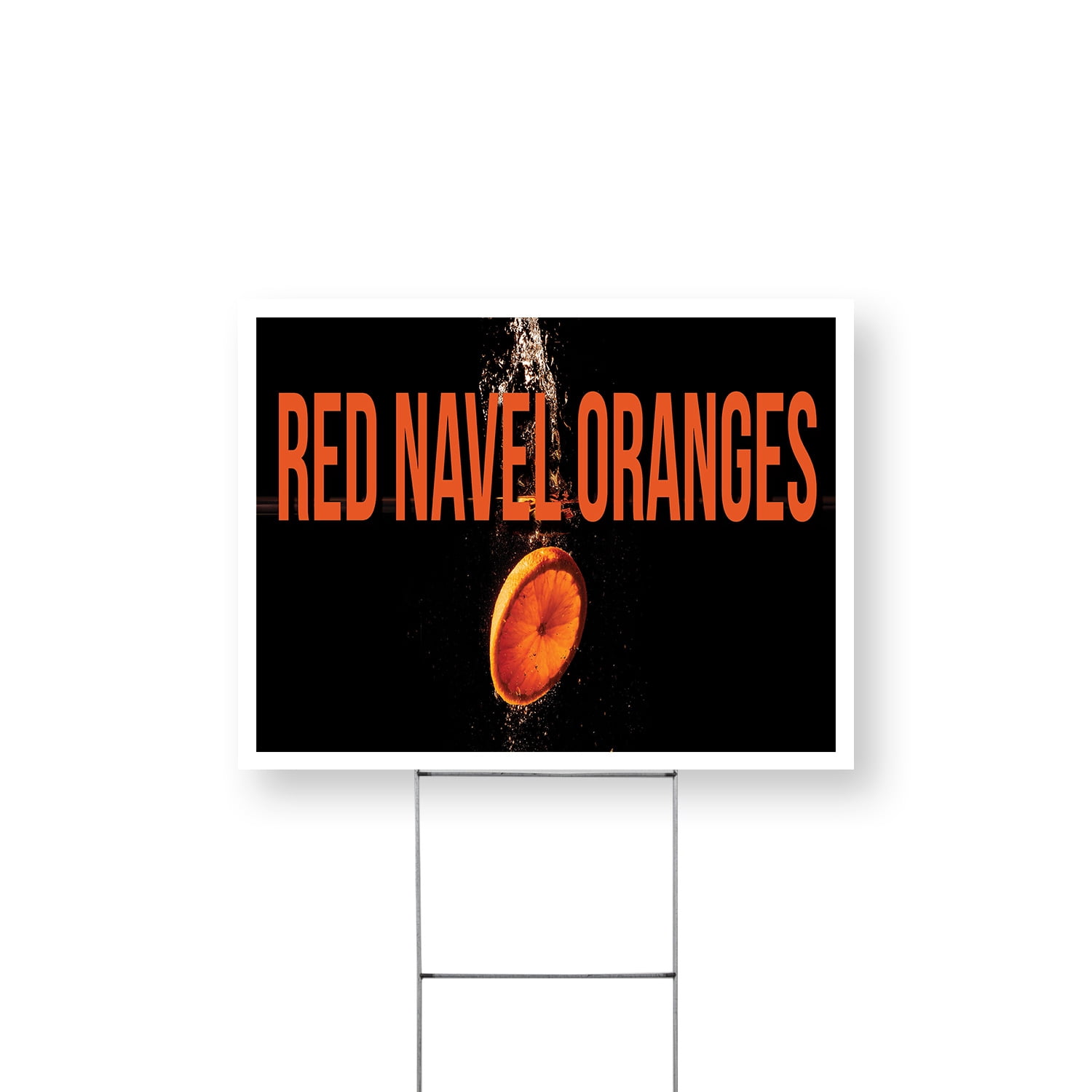 Red Navel Oranges Yard Sign 18 Inch x 24 Inch Single Sided Weatherproof ...