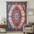 thumbnail image 1 of Red Navy Blue Boho Sheer Curtains 54 Inches Long, Vintage Ethnic Geometric Light Filering Curtains, Breathable Simi Curtain Privacy Drapes for Kitchen Bathroom Nursery Small Window Treatment, 1 of 9