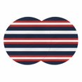 thumbnail image 1 of Red Navy Blue Striped Round 13 Inch Placemats Set of 2, Contemporary Minimalist Aesthetic HeatResistant Non Slip Place Mats for Dining Table, Wipeable Braided Kitchen Table Mats for Housewarming, 1 of 9