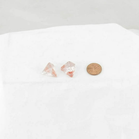 Red Nebula Luminary Dice with Silver Numbers 16mm (5/8in) D4 Set of 2 Wondertrail