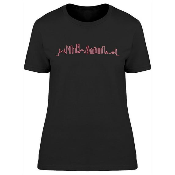 Red Neon Manama City Design T-Shirt Women -Image by Shutterstock, Female XX-Large