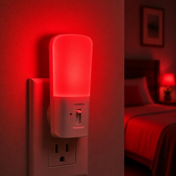 Red Night Light Plug in, Dimmable Light LED Night Lights