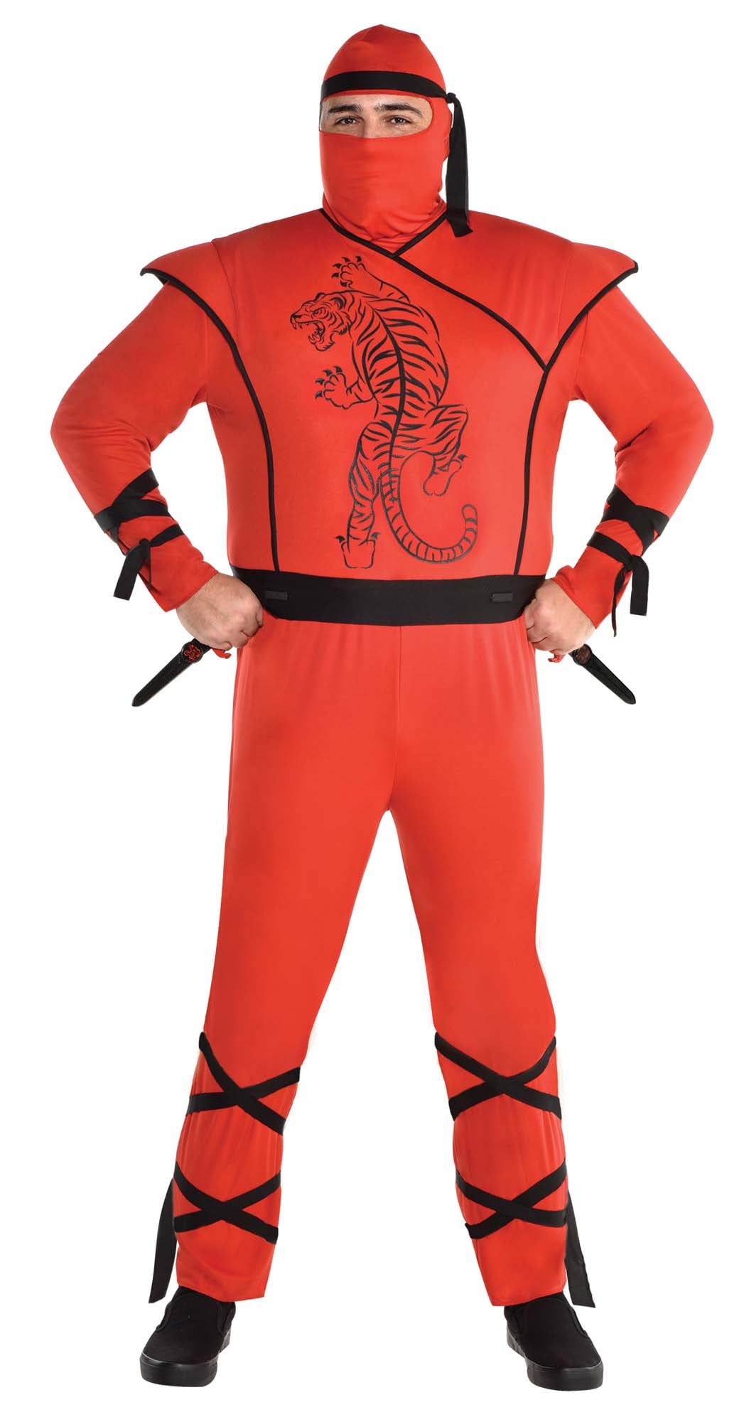 Roma Costume 5040-Blk-Red-XL Mens Deadly Combat Ninja