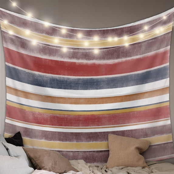 Red Nordic Style Stripes Large Tapestry for Bedroom Wall Hanging Tapestry, Red Grey Texture Ceiling Backdrop Tapestries Poster Blanket Wall Decor for Teens Room Living Room Dorm 86" x 104"