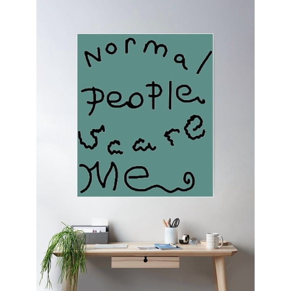 Red, Normal People Scare Me Poster Wall Art, Modern Wall Decor For Living Room Bedroom, 16x24 UNFRAMED