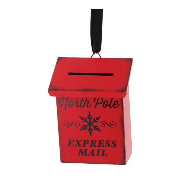 Red North Pole Mailbox Ornament