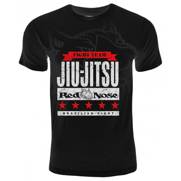 Red Nose Jiu-Jitsu Five Star Team Shirt, Black