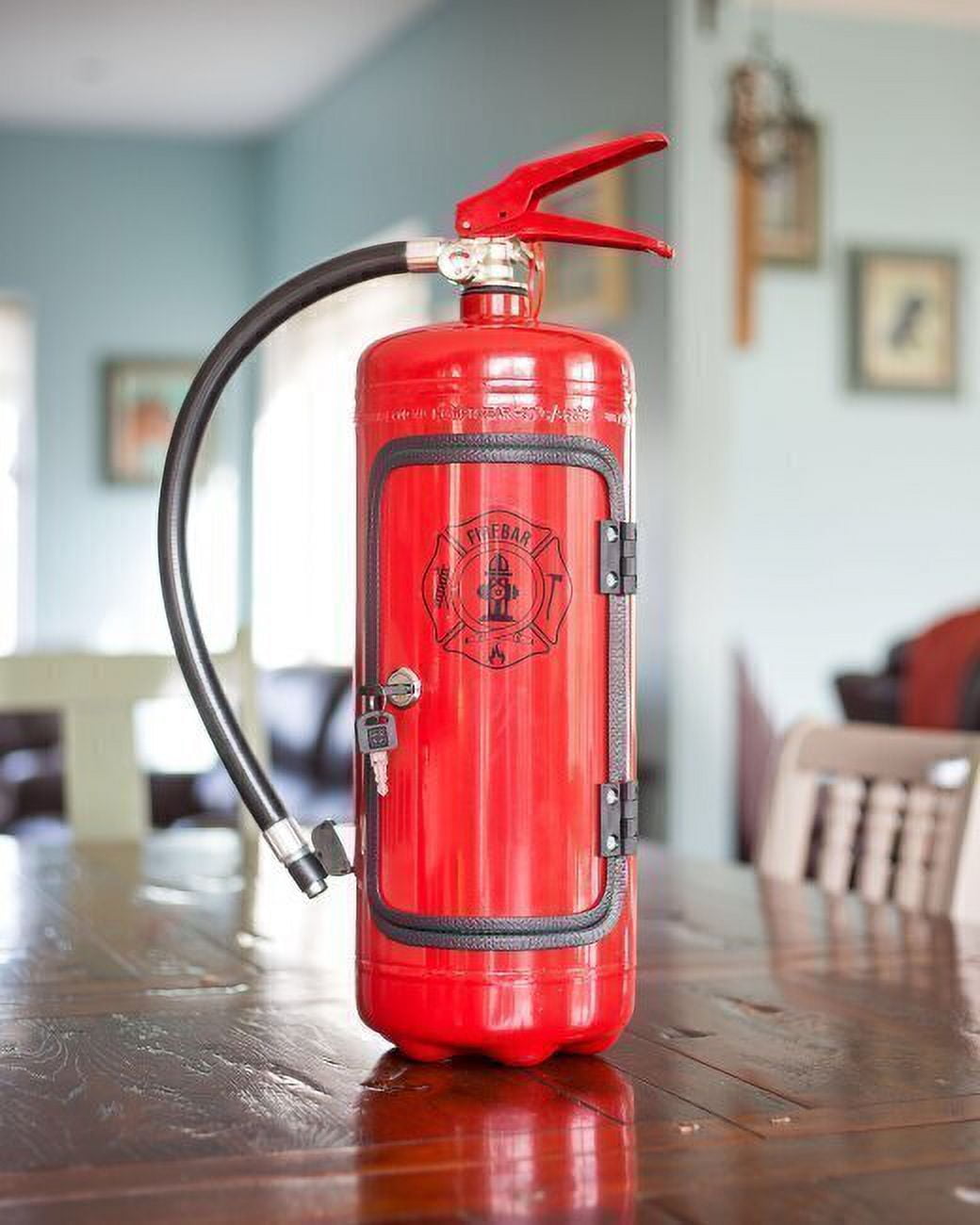 Red Novelty Fire Extinguisher Mini Bar